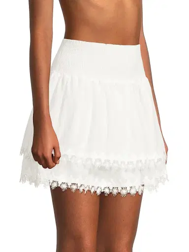Peixoto Women's Belle Smocked Tiered Miniskirt - White - Size XL | Thumbnail 4 Peixoto Women's Belle Smocked Tiered Miniskirt - White - Size XL | Thumbnail 4