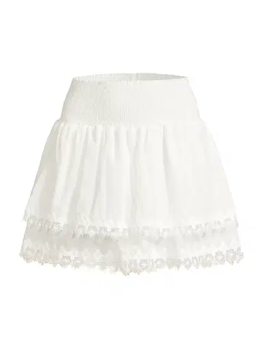 Peixoto Women's Belle Smocked Tiered Miniskirt - White - Size XL | Thumbnail 1 Peixoto Women's Belle Smocked Tiered Miniskirt - White - Size XL | Thumbnail 1