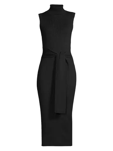 Toccin Women's Rowan Tie-Waist Knit Midi Dress - Jet | Thumbnail 1 Toccin Women's Rowan Tie-Waist Knit Midi Dress - Jet | Thumbnail 1