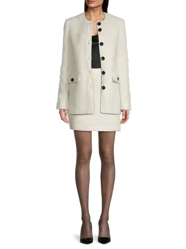Toccin Women's Elaine Collarless Belted Jacket - | Thumbnail 2 Toccin Women's Elaine Collarless Belted Jacket - | Thumbnail 2