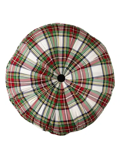 Juliska Stewart Tartan Round Throw Pillow - Green | Thumbnail 1 Juliska Stewart Tartan Round Throw Pillow - Green | Thumbnail 1