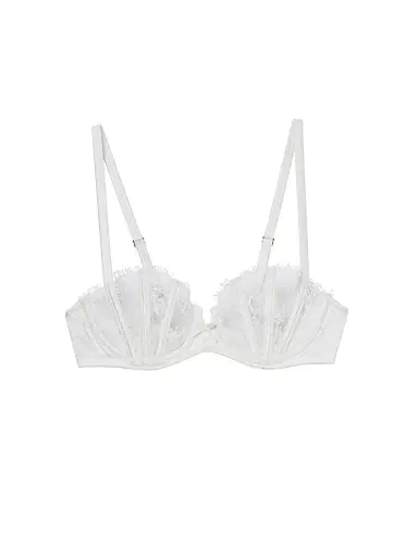 Fleur du Mal Women's Frankie Lace Boned Balconette Bra - Ivory - Size 36DD | Thumbnail 1 Fleur du Mal Women's Frankie Lace Boned Balconette Bra - Ivory - Size 36DD | Thumbnail 1