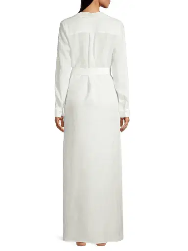 Pour Les Femmes Women's Linen Maxi Shirtdress - Cream - Size Medium | Thumbnail 5 Pour Les Femmes Women's Linen Maxi Shirtdress - Cream - Size Medium | Thumbnail 5