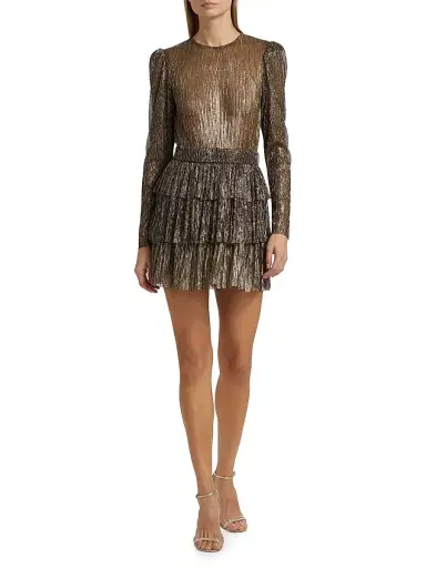 Sabina Musáyev Women's Monique Belted Metallic Knit Minidress | Thumbnail 2 Sabina Musáyev Women's Monique Belted Metallic Knit Minidress | Thumbnail 2