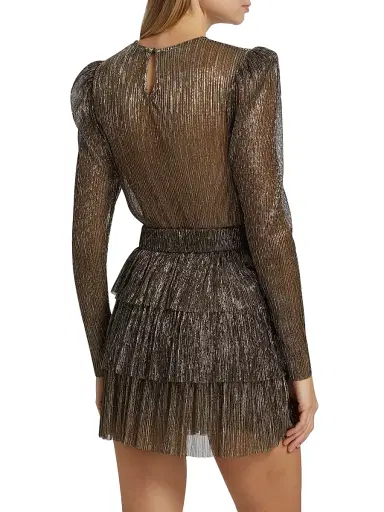 Sabina Musáyev Women's Monique Belted Metallic Knit Minidress | Thumbnail 5 Sabina Musáyev Women's Monique Belted Metallic Knit Minidress | Thumbnail 5