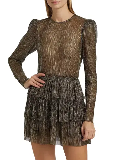 Sabina Musáyev Women's Monique Belted Metallic Knit Minidress | Thumbnail 6 Sabina Musáyev Women's Monique Belted Metallic Knit Minidress | Thumbnail 6