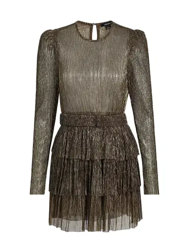 Sabina Musáyev Women's Monique Belted Metallic Knit Minidress | Thumbnail 1 Sabina Musáyev Women's Monique Belted Metallic Knit Minidress | Thumbnail 1