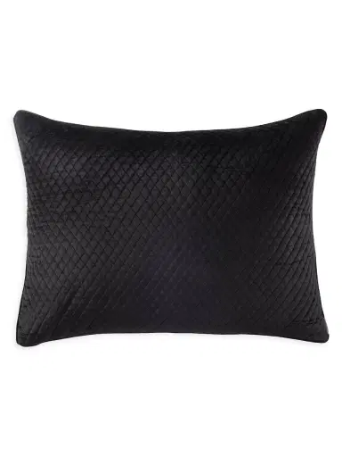Lili Alessandra Valentina Buff Velvet Quilted Pillow - Black | Thumbnail 1 Lili Alessandra Valentina Buff Velvet Quilted Pillow - Black | Thumbnail 1