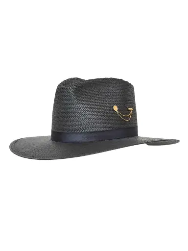 Freya Women's Wanderer Packable Straw Fedora - Black | Thumbnail 1 Freya Women's Wanderer Packable Straw Fedora - Black | Thumbnail 1