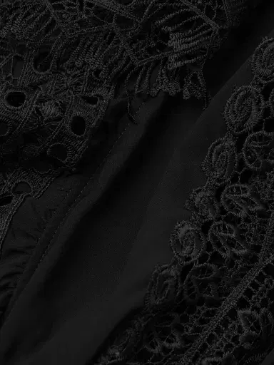 Peixoto Women's Raja Lace-Trimmed Romper - Black | Thumbnail 6 Peixoto Women's Raja Lace-Trimmed Romper - Black | Thumbnail 6