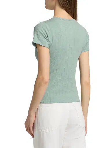 LESET Women's Pointelle Crewneck T-Shirt | Thumbnail 5 LESET Women's Pointelle Crewneck T-Shirt | Thumbnail 5