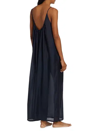 Pour Les Femmes Women's Silk Charmeuse Jumpsuit - Navy - Size Large | Thumbnail 5 Pour Les Femmes Women's Silk Charmeuse Jumpsuit - Navy - Size Large | Thumbnail 5