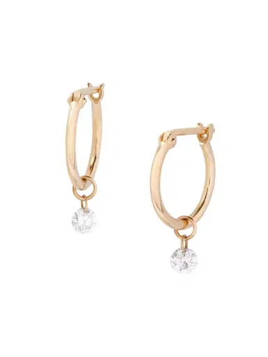 brook & york Women's Layla 14K Yellow Gold & 0.14 TCW Lab-Grown Diamond Hoop Earrings - Gold | Thumbnail 3 brook & york Women's Layla 14K Yellow Gold & 0.14 TCW Lab-Grown Diamond Hoop Earrings - Gold | Thumbnail 3