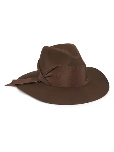 Freya Women's Gardenia Asymmetric Ribbon Fedora - Cocoa - Size Medium | Thumbnail 1 Freya Women's Gardenia Asymmetric Ribbon Fedora - Cocoa - Size Medium | Thumbnail 1