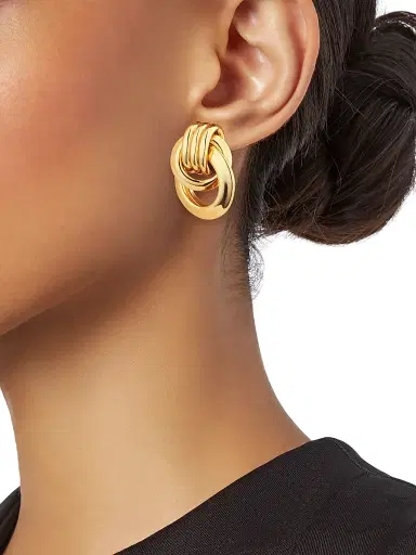 Kenneth Jay Lane Women's Love Knot Doorknocker Gold-Plated Earrings - Polished Gold | Thumbnail 2 Kenneth Jay Lane Women's Love Knot Doorknocker Gold-Plated Earrings - Polished Gold | Thumbnail 2