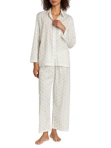 Pour Les Femmes Women's Cactus Cotton Long-Sleeve Pajamas | Thumbnail 3 Pour Les Femmes Women's Cactus Cotton Long-Sleeve Pajamas | Thumbnail 3