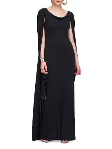 Halston Women's Akeem Jersey Gown - Black | Thumbnail 2 Halston Women's Akeem Jersey Gown - Black | Thumbnail 2