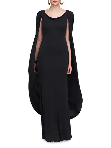 Halston Women's Akeem Jersey Gown - Black | Thumbnail 3 Halston Women's Akeem Jersey Gown - Black | Thumbnail 3
