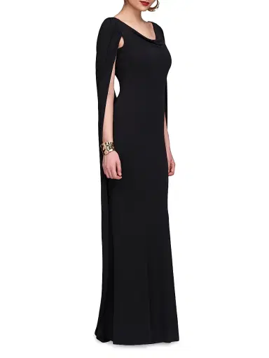 Halston Women's Akeem Jersey Gown - Black | Thumbnail 4 Halston Women's Akeem Jersey Gown - Black | Thumbnail 4