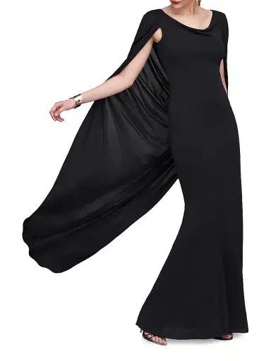 Halston Women's Akeem Jersey Gown - Black | Thumbnail 6 Halston Women's Akeem Jersey Gown - Black | Thumbnail 6