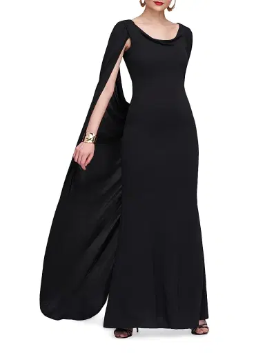 Halston Women's Akeem Jersey Gown - Black | Thumbnail 1 Halston Women's Akeem Jersey Gown - Black | Thumbnail 1