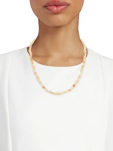 Jia Jia Women's Purple Rain 14K Yellow Gold, Pink Opal & Lemon Quartz Beaded Necklace - Pink | Thumbnail 2 Jia Jia Women's Purple Rain 14K Yellow Gold, Pink Opal & Lemon Quartz Beaded Necklace - Pink | Thumbnail 2