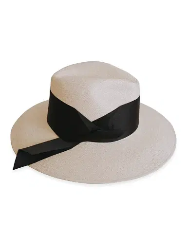 Freya Women's Gardenia Woven Straw Fedora - Natural Black - Size Small | Thumbnail 2 Freya Women's Gardenia Woven Straw Fedora - Natural Black - Size Small | Thumbnail 2