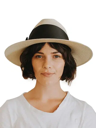 Freya Women's Gardenia Woven Straw Fedora - Natural Black - Size Small | Thumbnail 3 Freya Women's Gardenia Woven Straw Fedora - Natural Black - Size Small | Thumbnail 3