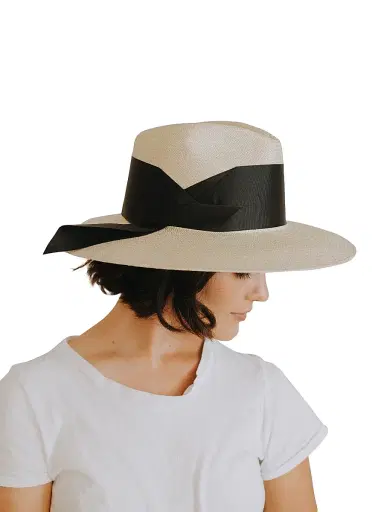 Freya Women's Gardenia Woven Straw Fedora - Natural Black - Size Small | Thumbnail 4 Freya Women's Gardenia Woven Straw Fedora - Natural Black - Size Small | Thumbnail 4