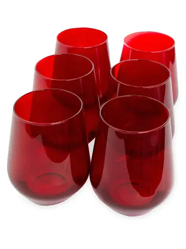 Estelle Colored Glass Tinted Stemless Wine Glasses 6-Piece Set - Midnight Blue | Thumbnail 2 Estelle Colored Glass Tinted Stemless Wine Glasses 6-Piece Set - Midnight Blue | Thumbnail 2