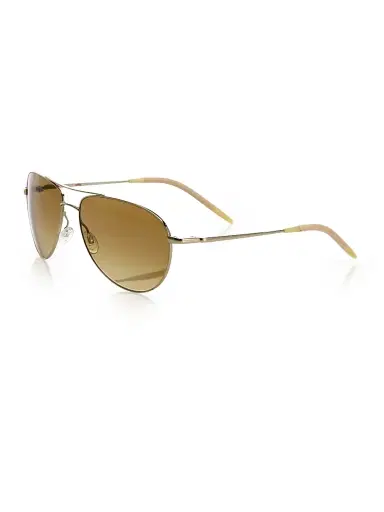 Oliver Peoples Women's Benedict 59MM Chrome Aviator Sunglasses - Amber | Thumbnail 2 Oliver Peoples Women's Benedict 59MM Chrome Aviator Sunglasses - Amber | Thumbnail 2