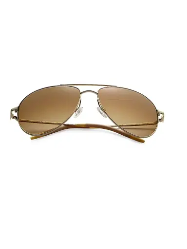 Oliver Peoples Women's Benedict 59MM Chrome Aviator Sunglasses - Amber | Thumbnail 1 Oliver Peoples Women's Benedict 59MM Chrome Aviator Sunglasses - Amber | Thumbnail 1
