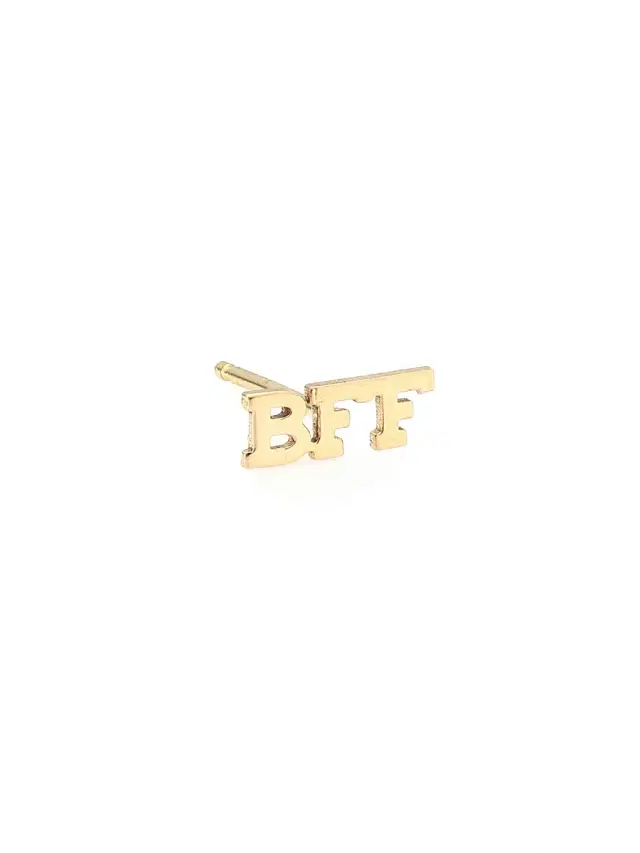 Women's 14K Yellow Gold BFF Single Stud Earring - Yellow Women's 14K Yellow Gold BFF Single Stud Earring - Yellow