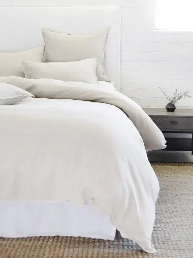 Pom Pom at Home Blair Linen Duvet Cover - Taupe - Size King | Thumbnail 1 Pom Pom at Home Blair Linen Duvet Cover - Taupe - Size King | Thumbnail 1