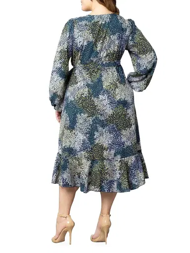Kiyonna Women's Julia Asymmetric Wrap Midi-Dress | Thumbnail 4 Kiyonna Women's Julia Asymmetric Wrap Midi-Dress | Thumbnail 4