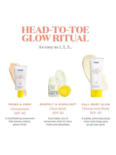 SUPERGOOP! Women's Glow Screen Body SPF 40 Broad Spectrum Suncreen SPF 40 PA+++ | Thumbnail 5 SUPERGOOP! Women's Glow Screen Body SPF 40 Broad Spectrum Suncreen SPF 40 PA+++ | Thumbnail 5