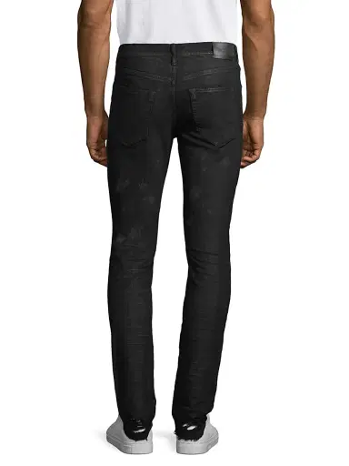 Purple Brand Men's Stretch Destroyed Slim-Fit Jeans - Black Oil Spill - Size 38 | Thumbnail 5 Purple Brand Men's Stretch Destroyed Slim-Fit Jeans - Black Oil Spill - Size 38 | Thumbnail 5