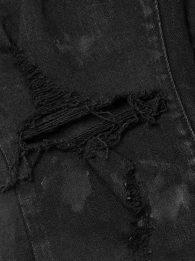 Purple Brand Men's Stretch Destroyed Slim-Fit Jeans - Black Oil Spill - Size 38 | Thumbnail 6 Purple Brand Men's Stretch Destroyed Slim-Fit Jeans - Black Oil Spill - Size 38 | Thumbnail 6