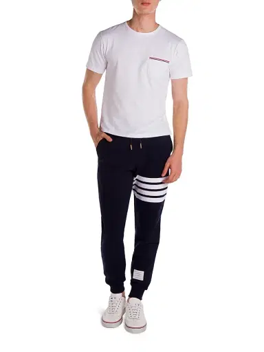 Thom Browne Men's Cotton Pocket Tee - White - Size Medium | Thumbnail 2 Thom Browne Men's Cotton Pocket Tee - White - Size Medium | Thumbnail 2