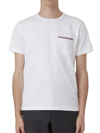 Thom Browne Men's Cotton Pocket Tee - White - Size Medium | Thumbnail 1 Thom Browne Men's Cotton Pocket Tee - White - Size Medium | Thumbnail 1