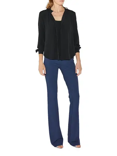 Callas Milano Women's Olympia Long Sleeve Silk Top - Black | Thumbnail 2 Callas Milano Women's Olympia Long Sleeve Silk Top - Black | Thumbnail 2