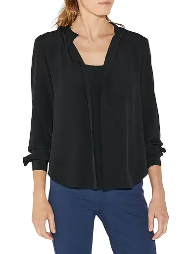 Callas Milano Women's Olympia Long Sleeve Silk Top - Black | Thumbnail 3 Callas Milano Women's Olympia Long Sleeve Silk Top - Black | Thumbnail 3