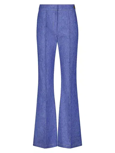CALLAS MILANO Women's Lola Denim Stretch Crepe Cropped Flare Trousers | Thumbnail 1 CALLAS MILANO Women's Lola Denim Stretch Crepe Cropped Flare Trousers | Thumbnail 1