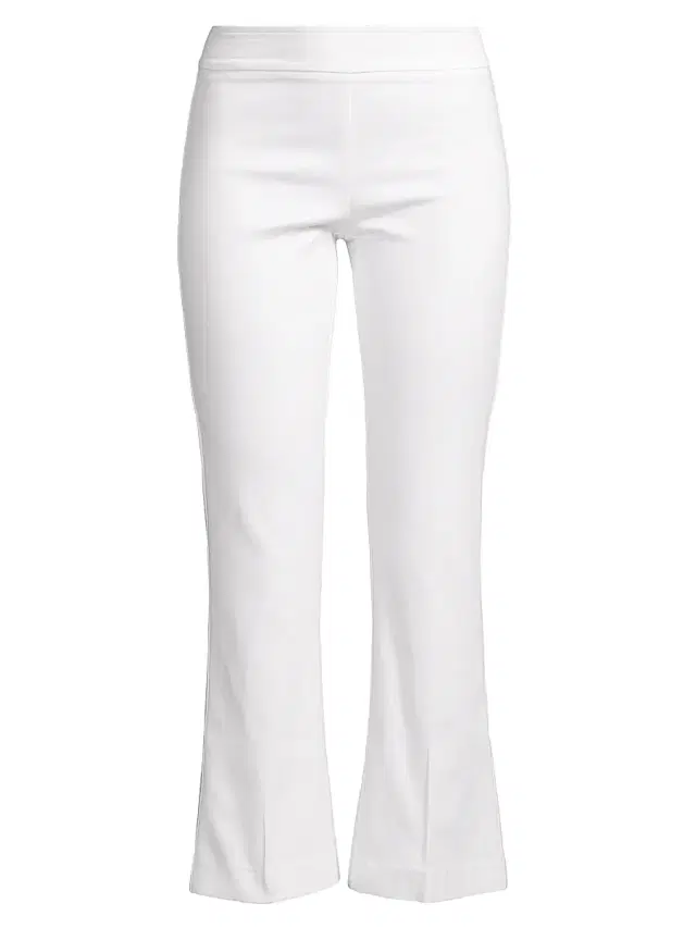 Women's Leo Flare Crop Pants - White Women's Leo Flare Crop Pants - White