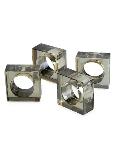 Tizo Smoke Crystal Four-Piece Napkin Holder Set - Smoke | Thumbnail 1 Tizo Smoke Crystal Four-Piece Napkin Holder Set - Smoke | Thumbnail 1