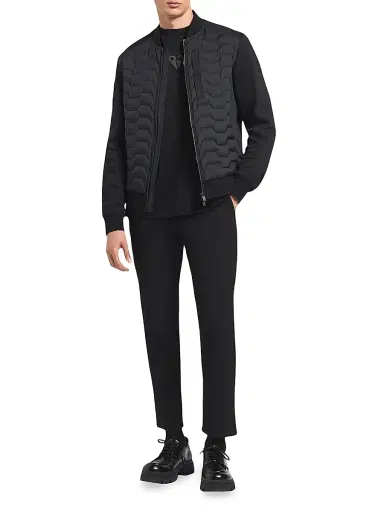 Moose Knuckles Men's Granite Down Bomber Jacket - Black | Thumbnail 2 Moose Knuckles Men's Granite Down Bomber Jacket - Black | Thumbnail 2