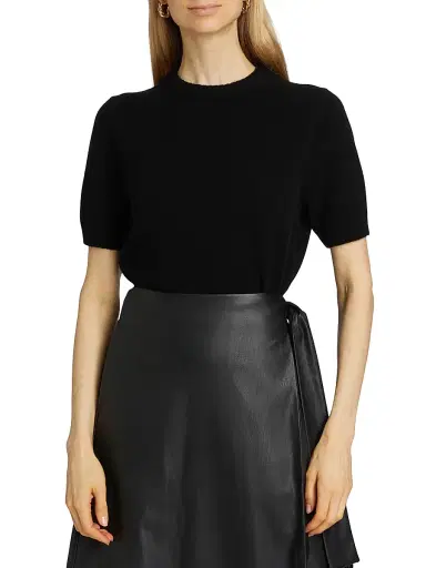 Toccin Women's Elsie Wool-Cashmere Short-Sleeve Sweater - Jet | Thumbnail 3 Toccin Women's Elsie Wool-Cashmere Short-Sleeve Sweater - Jet | Thumbnail 3