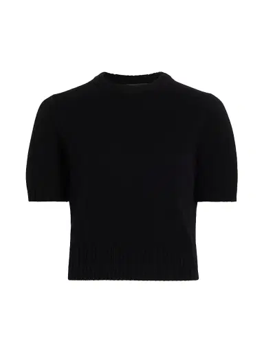 Toccin Women's Elsie Wool-Cashmere Short-Sleeve Sweater - Jet | Thumbnail 1 Toccin Women's Elsie Wool-Cashmere Short-Sleeve Sweater - Jet | Thumbnail 1