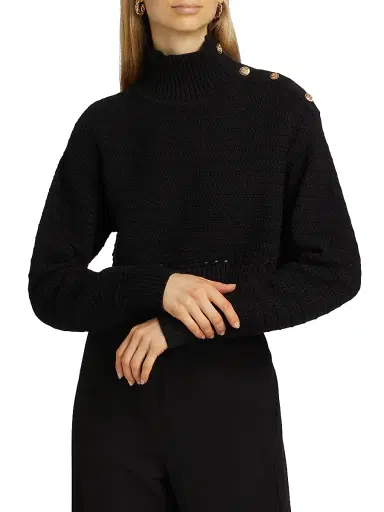 Toccin Women's Ginny Cotton Knit Long-Sleeve Sweater - Jet | Thumbnail 3 Toccin Women's Ginny Cotton Knit Long-Sleeve Sweater - Jet | Thumbnail 3