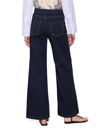 Callas Milano Women's Jane Cotton Stretch Flare Trousers - Navy | Thumbnail 3 Callas Milano Women's Jane Cotton Stretch Flare Trousers - Navy | Thumbnail 3